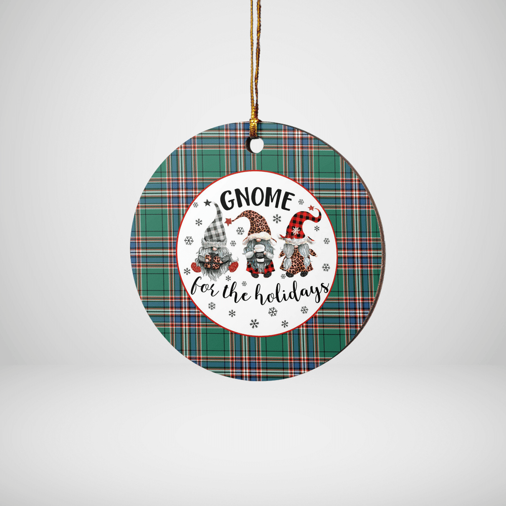 Clan MacFarlane Hunting Ancient Tartan Tartan Crest Gnome Round Ceramic Ornament ZX27 MacFarlane Hunting Ancient Tartan Tartan Christmas
