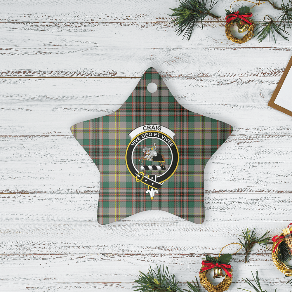 Clan Craig Ancient Tartan Crest Star Ceramic Ornament OW59 Craig Ancient Tartan Tartan Christmas