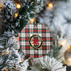 Clan MacDuff Dress Modern Tartan Crest Round Ceramic Ornament AY53 MacDuff Dress Modern Tartan Tartan Christmas