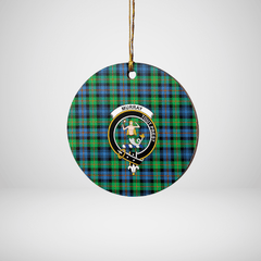 Clan Murray of Atholl Ancient Tartan Crest Round Ceramic Ornament DI72 Murray of Atholl Ancient Tartan Tartan Christmas