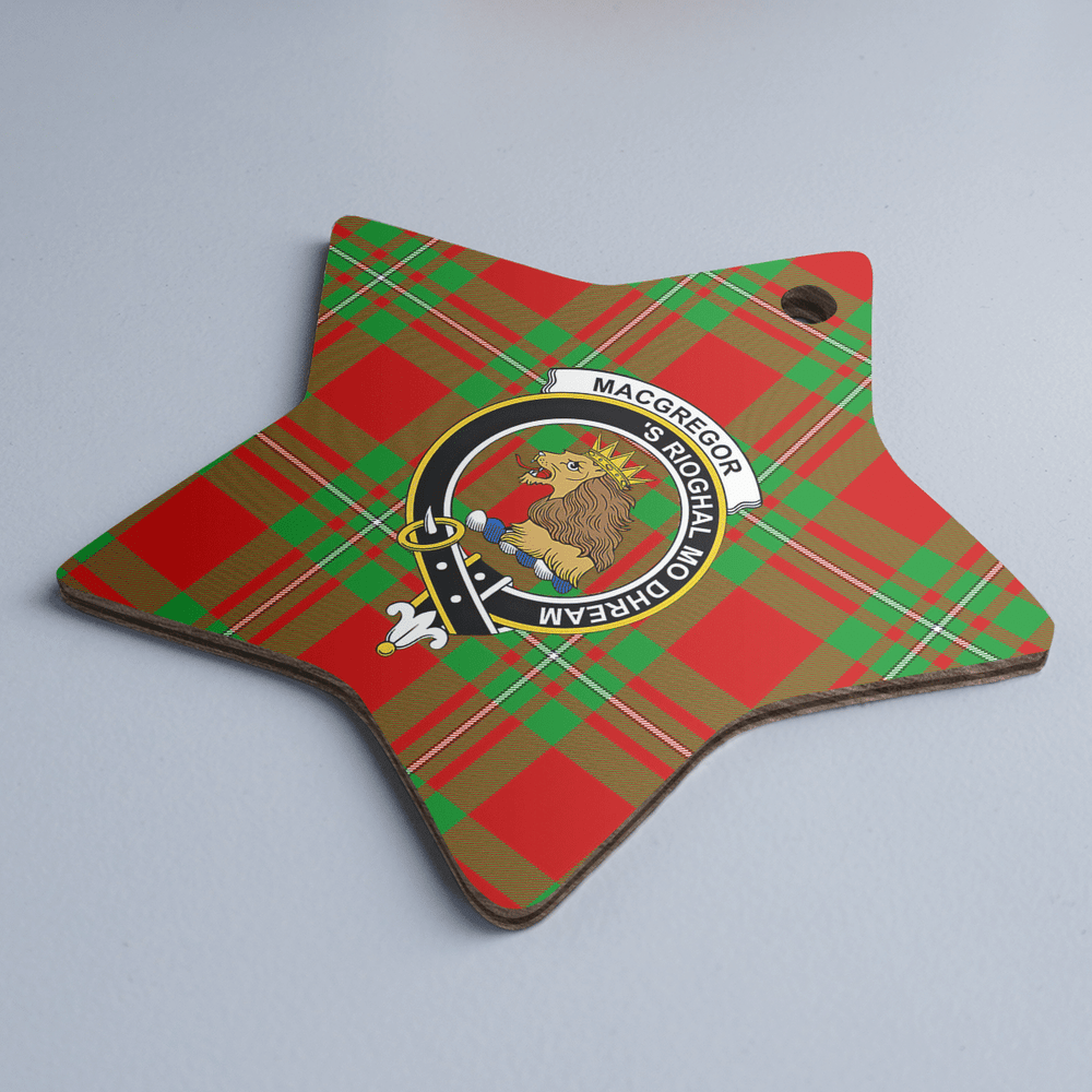 Clan MacGregor Modern Tartan Crest Star Ceramic Ornament TQ75 MacGregor Modern Tartan Tartan Christmas