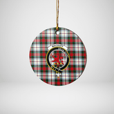Clan MacDuff Dress Modern Tartan Crest Round Ceramic Ornament AY53 MacDuff Dress Modern Tartan Tartan Christmas