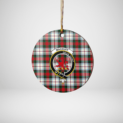 Clan MacDuff Dress Modern Tartan Crest Round Ceramic Ornament AY53 MacDuff Dress Modern Tartan Tartan Christmas