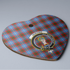 Clan Skirving (Edinburgh) Tartan Crest Heart Ceramic Ornament NU21 Skirving (Edinburgh) Tartan Tartan Christmas