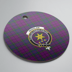 Clan Wardlaw Tartan Crest Round Ceramic Ornament SE71 Wardlaw Tartan Tartan Christmas