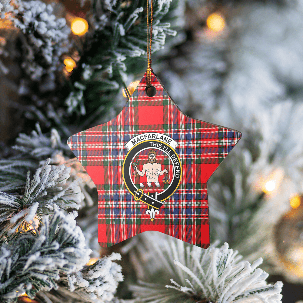 Clan MacFarlane Modern Tartan Crest Star Ceramic Ornament CB43 MacFarlane Modern Tartan Tartan Christmas