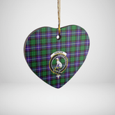 Clan Hunter Tartan Crest Heart Ceramic Ornament JX81 Hunter Tartan Tartan Christmas