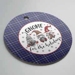 Clan Fleming Tartan Tartan Crest Gnome Round Ceramic Ornament ZD83 Fleming Tartan Tartan Christmas