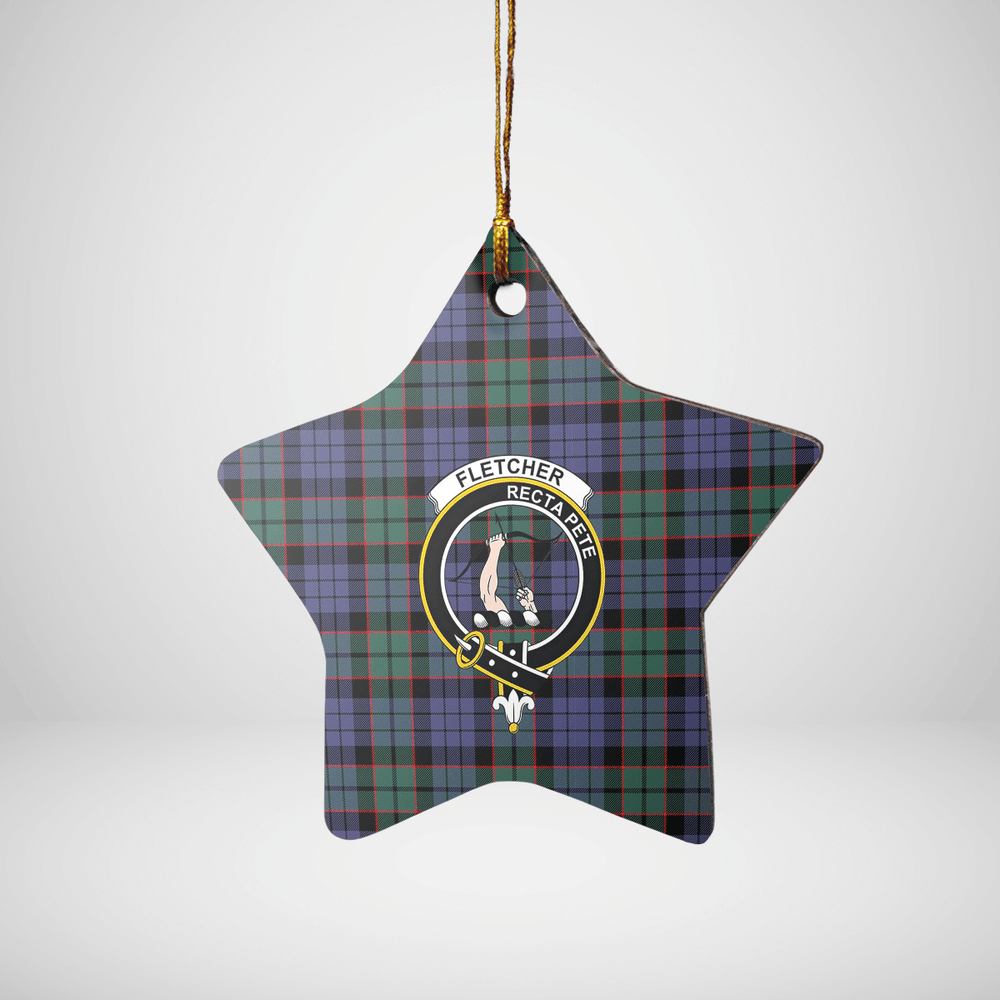 Clan Fletcher Modern Tartan Crest Star Ceramic Ornament MF18 Fletcher Modern Tartan Tartan Christmas