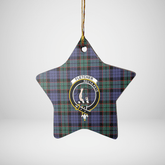 Clan Fletcher Modern Tartan Crest Star Ceramic Ornament MF18 Fletcher Modern Tartan Tartan Christmas