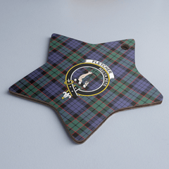 Clan Fletcher Modern Tartan Crest Star Ceramic Ornament MF18 Fletcher Modern Tartan Tartan Christmas