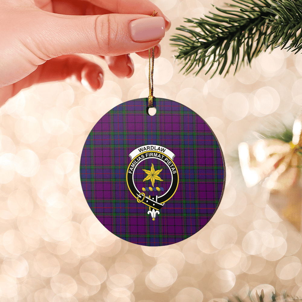 Clan Wardlaw Tartan Crest Round Ceramic Ornament SE71 Wardlaw Tartan Tartan Christmas