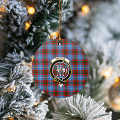 Clan Trotter Tartan Crest Round Ceramic Ornament GJ42 Trotter Tartan Tartan Christmas