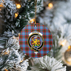 Clan Newton (Edingburg) Tartan Crest Round Ceramic Ornament GF30 Newton (Edingburg) Tartan Tartan Christmas