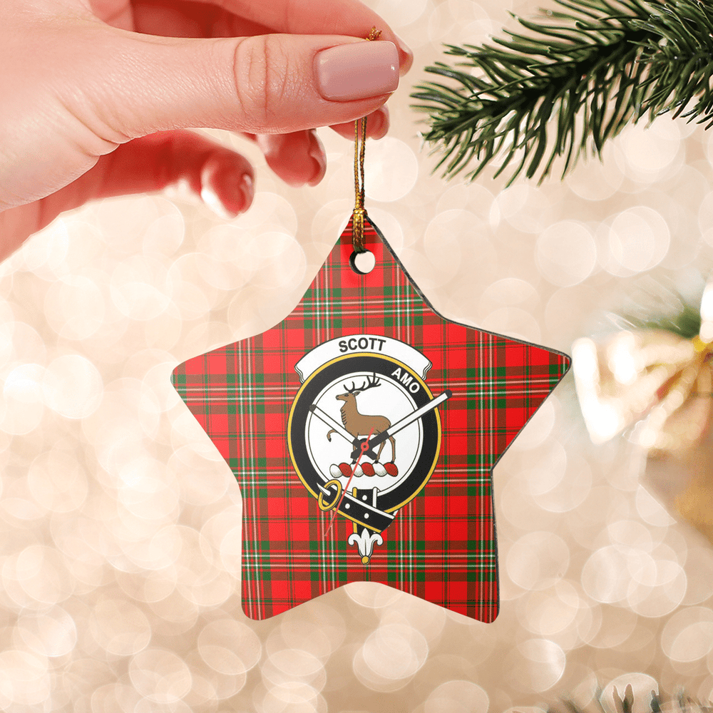 Clan Scott Modern Tartan Crest Star Ceramic Ornament ND59 Scott Modern Tartan Tartan Christmas