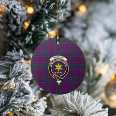 Clan Wardlaw Tartan Crest Round Ceramic Ornament SE71 Wardlaw Tartan Tartan Christmas