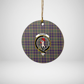 Clan Taylor Weathered Tartan Crest Round Ceramic Ornament JF86 Taylor Weathered Tartan Tartan Christmas