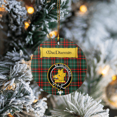 Clan MacDiarmid Modern Tartan Crest Round Ceramic Ornament EP93 MacDiarmid Modern Tartan Tartan Christmas