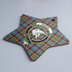 Clan Norvel (Stirling) Tartan Crest Star Ceramic Ornament IA17 Norvel (Stirling) Tartan Tartan Christmas