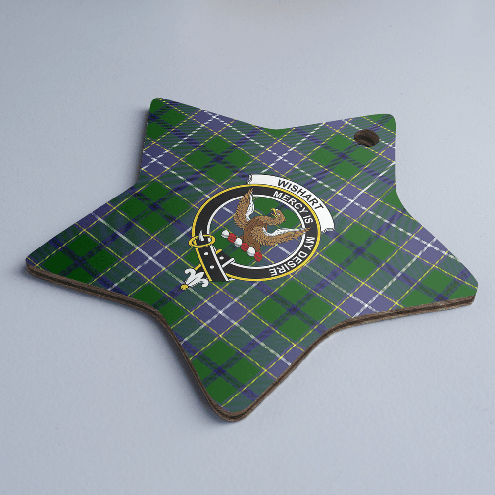 Clan Wishart Hunting Tartan Crest Star Ceramic Ornament YH69 Wishart Hunting Tartan Tartan Christmas