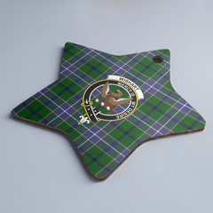 Clan Wishart Hunting Tartan Crest Star Ceramic Ornament YH69 Wishart Hunting Tartan Tartan Christmas