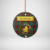 Clan MacDiarmid Modern Tartan Crest Round Ceramic Ornament EP93 MacDiarmid Modern Tartan Tartan Christmas