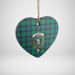 Clan Stewart Old Ancient Tartan Crest Heart Ceramic Ornament VU22 Stewart Old Ancient Tartan Tartan Christmas