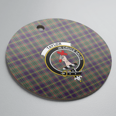 Clan Taylor Weathered Tartan Crest Round Ceramic Ornament JF86 Taylor Weathered Tartan Tartan Christmas