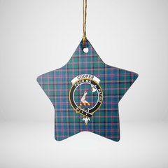 Clan Cooper Ancient Tartan Crest Star Ceramic Ornament WG18 Cooper Ancient Tartan Tartan Christmas