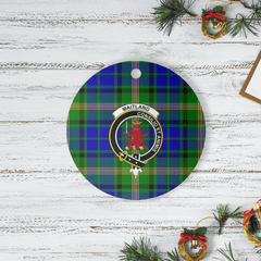 Clan Maitland Tartan Crest Round Ceramic Ornament KS13 Maitland Tartan Tartan Christmas