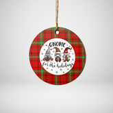 Clan Morrison Red Modern Tartan Tartan Crest Gnome Round Ceramic Ornament WZ61 Morrison Red Modern Tartan Tartan Christmas