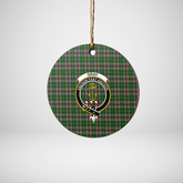 Clan Gray Hunting Tartan Crest Round Ceramic Ornament DF11 Gray Hunting Tartan Tartan Christmas