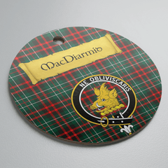 Clan MacDiarmid Modern Tartan Crest Round Ceramic Ornament EP93 MacDiarmid Modern Tartan Tartan Christmas