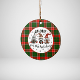 Clan Pollock Modern Tartan Tartan Crest Gnome Round Ceramic Ornament YL74 Pollock Modern Tartan Tartan Christmas