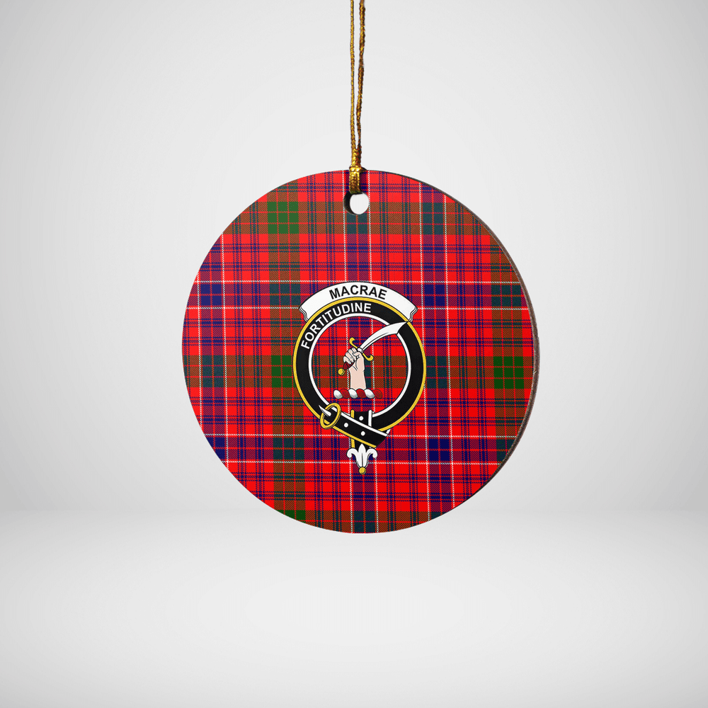 Clan MacRae Modern Tartan Crest Round Ceramic Ornament TF95 MacRae Modern Tartan Tartan Christmas
