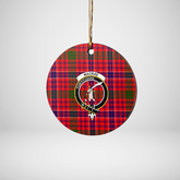 Clan MacRae Modern Tartan Crest Round Ceramic Ornament TF95 MacRae Modern Tartan Tartan Christmas
