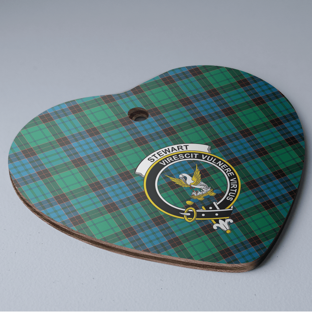 Clan Stewart Old Ancient Tartan Crest Heart Ceramic Ornament VU22 Stewart Old Ancient Tartan Tartan Christmas
