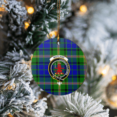 Clan Maitland Tartan Crest Round Ceramic Ornament KS13 Maitland Tartan Tartan Christmas