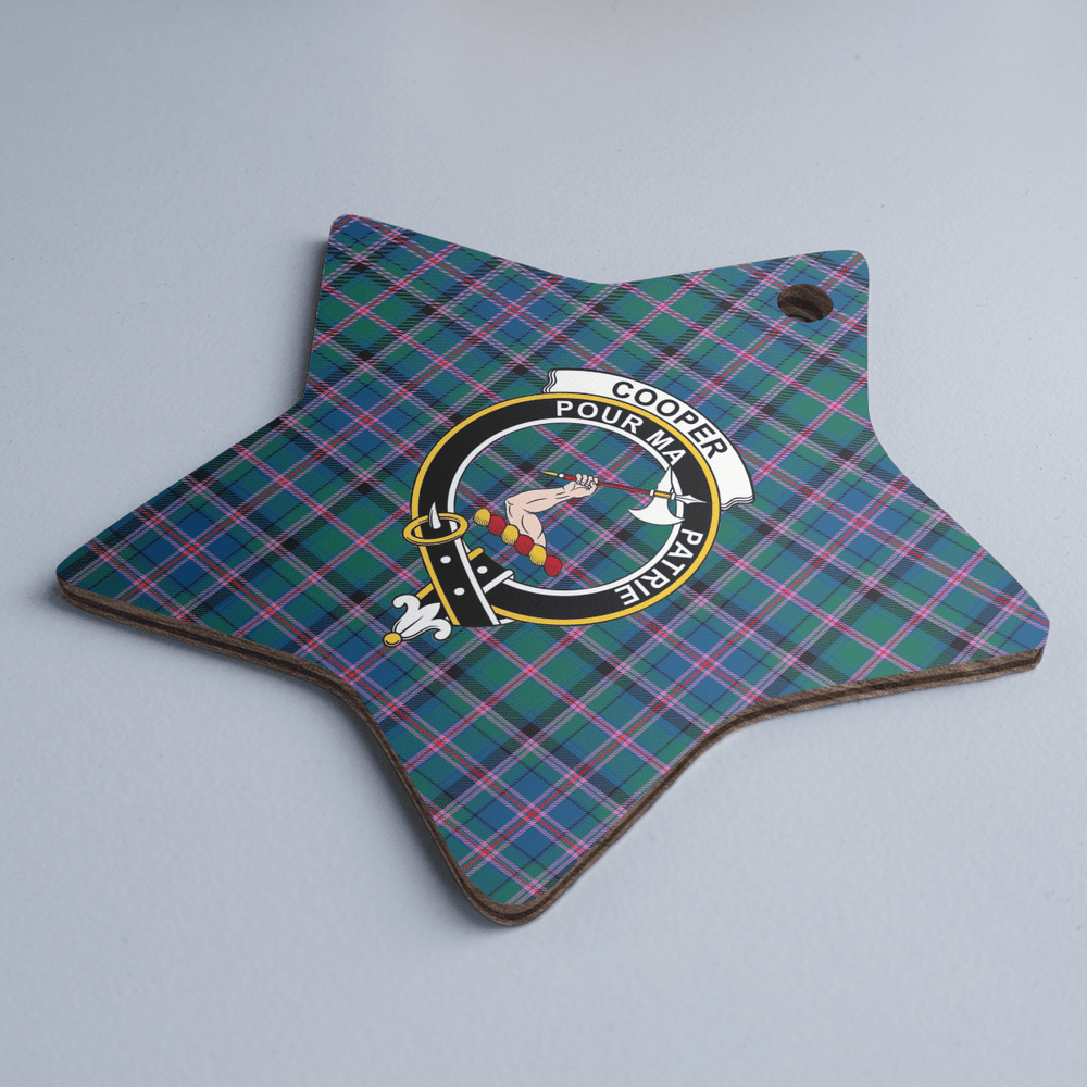 Clan Cooper Ancient Tartan Crest Star Ceramic Ornament WG18 Cooper Ancient Tartan Tartan Christmas