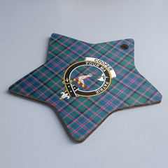 Clan Cooper Ancient Tartan Crest Star Ceramic Ornament WG18 Cooper Ancient Tartan Tartan Christmas