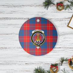 Clan Galloway Red Tartan Crest Round Ceramic Ornament TU41 Galloway Red Tartan Tartan Christmas