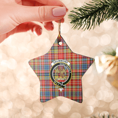 Clan Drummond of Strathallan Tartan Crest Star Ceramic Ornament OB70 Drummond of Strathallan Tartan Tartan Christmas