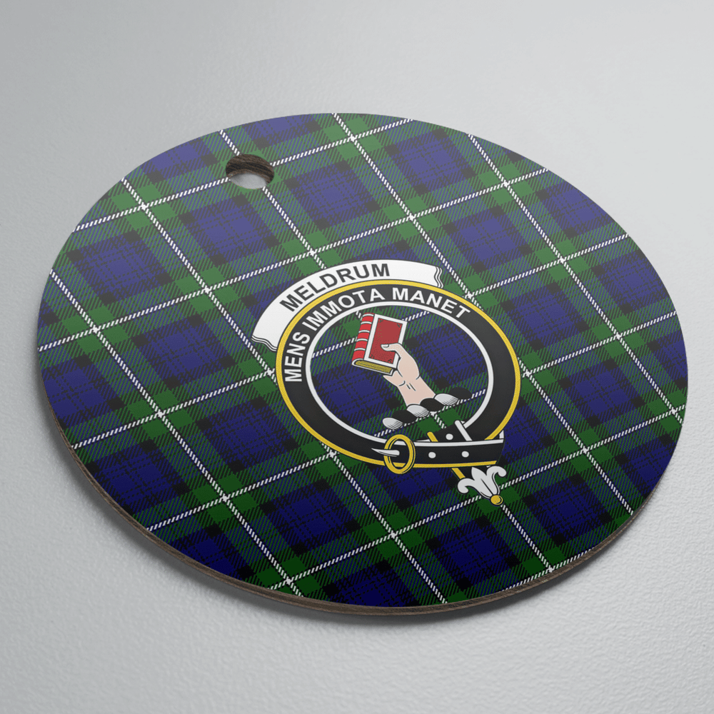 Clan Meldrum Forbes Tartan Crest Round Ceramic Ornament II88 Meldrum Forbes Tartan Tartan Christmas