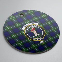 Clan Meldrum Forbes Tartan Crest Round Ceramic Ornament II88 Meldrum Forbes Tartan Tartan Christmas