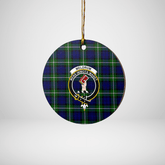 Clan Meldrum Forbes Tartan Crest Round Ceramic Ornament II88 Meldrum Forbes Tartan Tartan Christmas