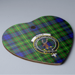 Clan Rollo Tartan Crest Heart Ceramic Ornament DZ47 Rollo Tartan Tartan Christmas