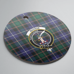 Clan MacRae Hunting Modern Tartan Crest Round Ceramic Ornament UK32 MacRae Hunting Modern Tartan Tartan Christmas