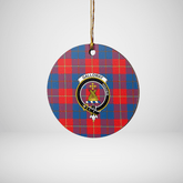 Clan Galloway Red Tartan Crest Round Ceramic Ornament TU41 Galloway Red Tartan Tartan Christmas