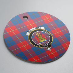 Clan Galloway Red Tartan Crest Round Ceramic Ornament TU41 Galloway Red Tartan Tartan Christmas