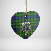 Clan Rollo Tartan Crest Heart Ceramic Ornament DZ47 Rollo Tartan Tartan Christmas